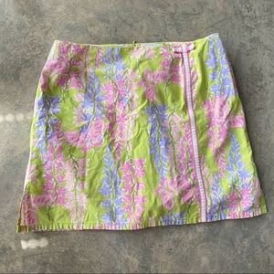 VINTAGE “Bamboo Traders” Floral & Butterfly Print Colorful Cotton Skort